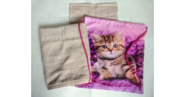 Set de serviettes de natation chat